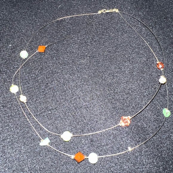 Women’s choker style necklace with multi color stones - Picture 6 of 6